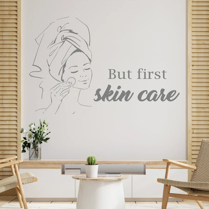Pa Salon Woman Face Wall Decal - Skincare Quote 评论和价格